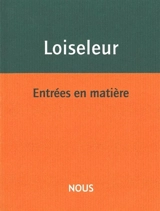 Entrées en matière - Aurélie Foglia