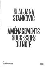 Aménagements successifs du noir - Sladjana Stankovic