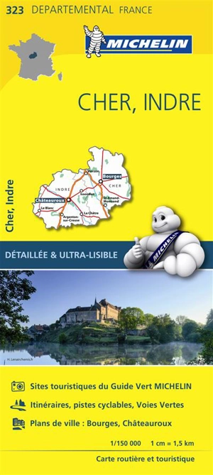 CARTE DEPARTEMENTALE CHER, INDRE - Collectif