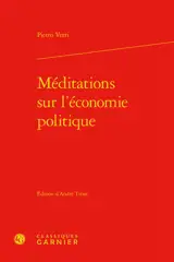 Méditations sur l'économie politique - Pietro Verri
