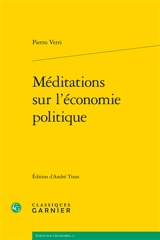 Méditations sur l'économie politique - Pietro Verri