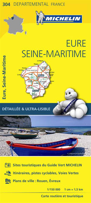 CARTE DEPARTEMENTAL MICHELIN EURE, SEINE-MARITIME - XXX