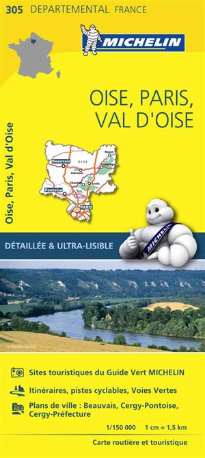 CARTE DEPARTEMENTALE OISE, PARIS, VAL D'OISE - Collectif