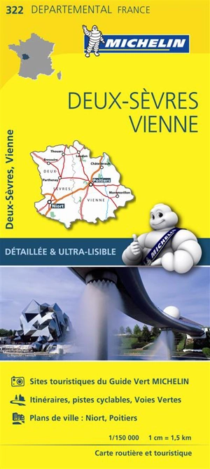 CARTE DEPARTEMENTALE DEUX-SEVRES, VIENNE - Collectif