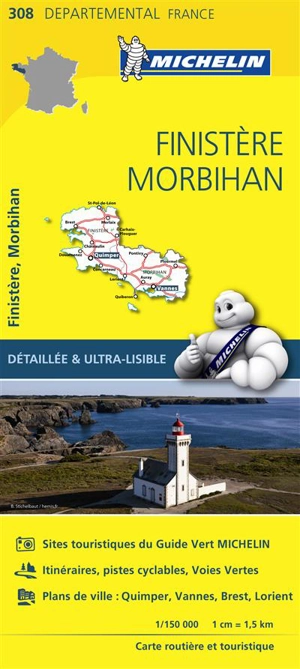 CARTE DEPARTEMENTALE FINISTERE, MORBIHAN - Collectif