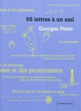 56 lettres à un ami - Georges Perec