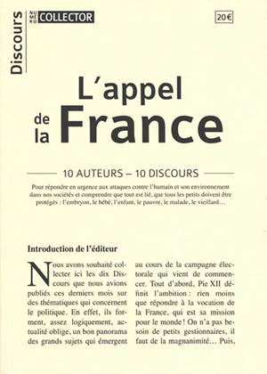 L'appel de la France : 10 auteurs, 10 discours
