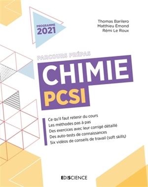 Chimie PCSI : parcours prépas : programme 2021 - Thomas Barilero