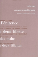 Anonymat et autobiographie - Adília Lopes