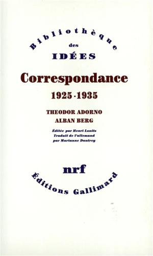 Correspondance 1925-1935 - Alban Berg