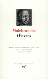 Oeuvres. Vol. 1 - Nicolas de Malebranche
