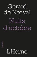 Les nuits d'octobre : Paris, Pantin, Meaux - Gérard de Nerval