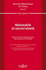 Nationalité et souveraineté - Jules Lepoutre
