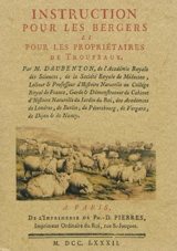 Instruction pour les bergers et les propriétaires de troupeaux - Louis-Jean-Marie Daubenton