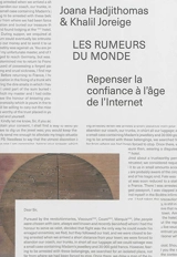 Joana Hadjithomas & Khalil Joreige : les rumeurs du monde : repenser la confiance à l'âge de l'Internet