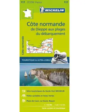 CARTE ZOOM COTE NORMANDE - DE DIEPPE AUX PLAGES DU DEBARQUEMENT - Collectif