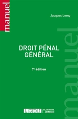 Droit pénal général - Jacques Leroy