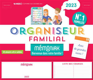 Organiseur familial Mémoniak 2023 : 16 mois, de septembre 2022 à décembre 2023
