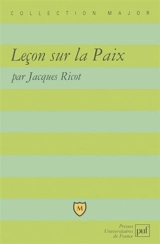 Leçon sur la paix - Jacques Ricot