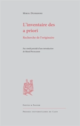 L'inventaire des a priori : recherche de l'originaire - Mikel Dufrenne