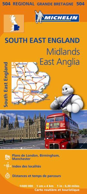 CARTE REGIONALE ANGLETERRE SUD EST, MIDLANDS, EAST ANGLIA - Collectif