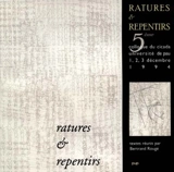 Ratures et repentirs : actes du cinquième colloque du Cicada, 1, 2, 3 déc. 1994 - Centre inter-critique des arts du domaine anglophone (Pau). Colloque (5 ; 1994)