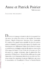 Anne et Patrick Poirier : vade-mecum - Evelyne Toussaint