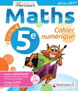 Cahier numérique iParcours Maths 5e (clé USB) 2017 - HACHE Katia et Sébas