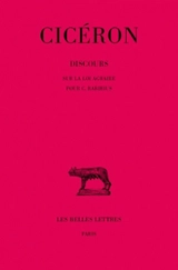 Discours. Vol. 9. Sur la loi agraire. Pour C. Rabirius - Cicéron