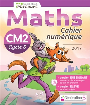 Cahier numérique iParcours Maths CM2 (clé USB) 2017 - HACHE Katia et Sébas