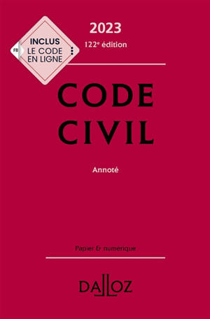 Code civil 2023, annoté