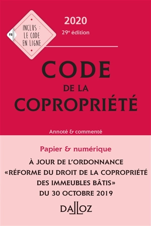 Code de la copropriété 2020 : annoté & commenté