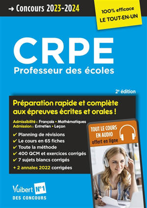 CRPE, professeur des écoles : préparation rapide et complète aux épreuves écrites et orales ! : concours 2023-2024 - Jean-Robert Delplace