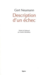Description d'un échec : et autres textes - Gert Neumann