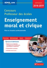 Concours professeur des écoles : enseignement moral et civique, mise en situation professionnelle : concours 2018-2019