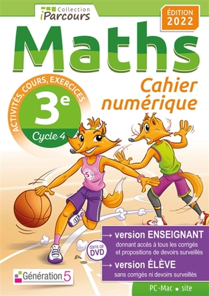 Cahier numérique : Maths 3e, cycle 4 : PC-Mac, site - Katia Hache