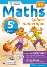 Cahier numérique : maths 5e, cycle 4 : PC-Mac, monoposte - Katia Hache