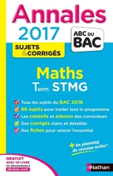 Maths, terminale STMG : annales 2017 - Michel Poncy