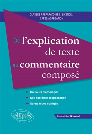 De l'explication de texte au commentaire composé - Jean-Michel Gouvard