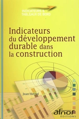 Indicateurs du développement durable dans la construction - Jean Hetzel