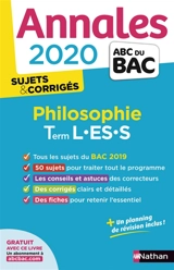 Philosophie terminale L, ES, S : annales bac 2020, sujets & corrigés - Gérard Durozoi