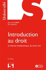 Introduction au droit et thèmes fondamentaux du droit civil - Jean-Luc Aubert