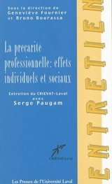 La précarité professionnelle : effets individuels et sociaux - Paugan, Serge