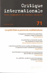 Critique internationale, n° 71. Les petits Etats au prisme du multilatéralisme