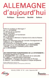 Allemagne d'aujourd'hui, n° 157. Les conceptions européennes de la citoyenneté