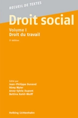 Droit social. Vol. 1. Droit du travail
