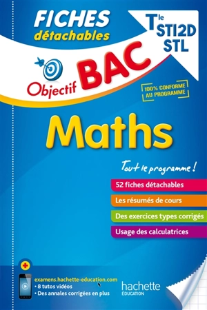 Maths terminale STI2D, STL : 52 fiches détachables - Bernard Blanc