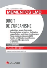 Droit de l'urbanisme : 2018-2019 - Bernard Drobenko