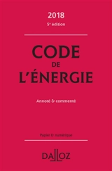 Code de l'énergie 2018