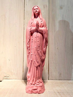 Vierge de Lourdes rose pâle - 17cm - SAPRISTI